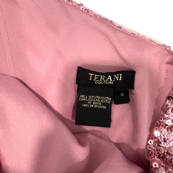 NWT Terani Couture One Shoulder Pink Sequin Cut Out Formal‎ Maxi Gown Glamour - Picture 13 of 13